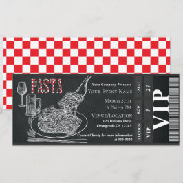 Pasta Wijn Diner Krijtje VIP Diner Partij Ticket Kaart