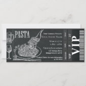 Pasta WIne Dinner Chalk VIP Dinner Party Ticket Kaart (Voorkant)