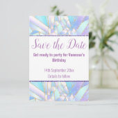 PASTA WITTE KRISTAL SAVE THE DATE RSVP KAART (Staand voorkant)