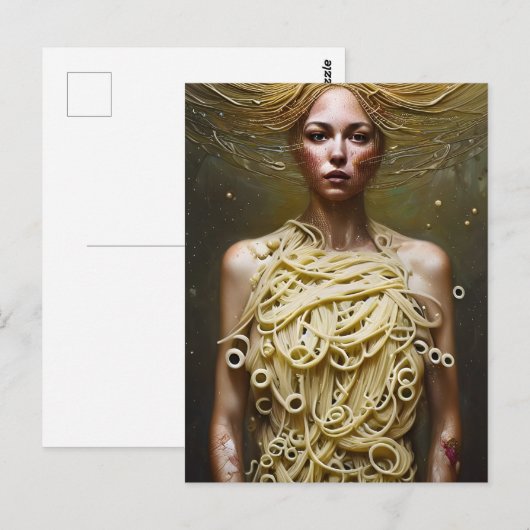 Pasta Woman Briefkaart (Voorkant / Achterkant)
