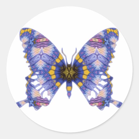  pastaafblauw Kaleidoscoop Ronde Sticker (Voorkant)