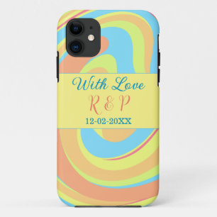 PASTAAL WERVELING RETRO VOEG NAAM LETTER DATUM MOD Case-Mate iPhone CASE