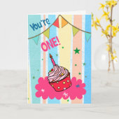 pastaart eerste geboorte-Wenskaart Kaart (Gele Bloem)