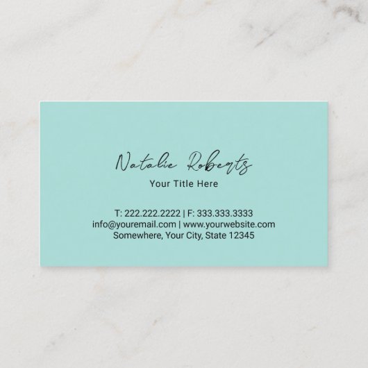 pastaart gebakken taart bakkerij mint groen visitekaartje (Achterkant)