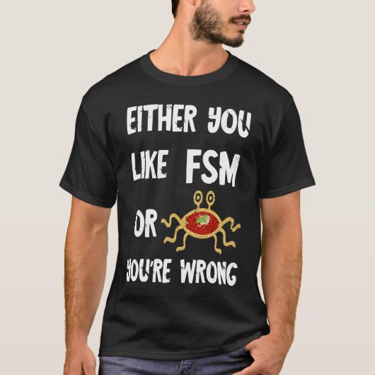 Pastafari FSM Flying Spaghetti Monster Atheist Rel T-shirt (Voorkant)