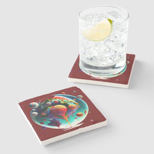 Pastafari STEINUNTERSETZER Stenen Onderzetter (Zijkant)