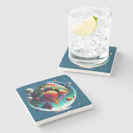 Pastafari STEINUNTERSETZER Stenen Onderzetter (Zijkant)