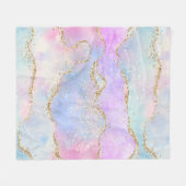 pastagaat | Waterverf Glitter Vein Gold Fleece Deken (Voorkant (Horizontaal))