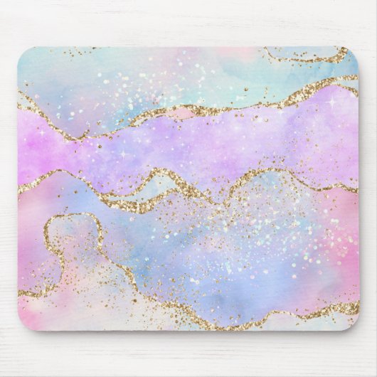  pastagaat | Waterverf Glitter Vein Gold Muismat (Voorkant)