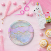  pastagaat | Waterverf Glitter Vein Gold Papieren Bordje (Feest)