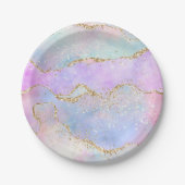  pastagaat | Waterverf Glitter Vein Gold Papieren Bordje (Voorkant)