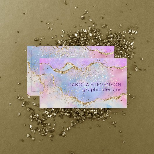  pastagaat | Waterverf Glitter Vein Gold Visitekaartje