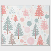 pastale kerstboom cadeaupapier (Vlak)
