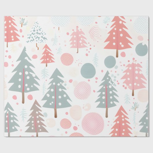 pastale kerstboom cadeaupapier (Vlak)