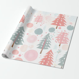 pastale kerstboom cadeaupapier