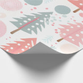 pastale kerstboom cadeaupapier (Hoek)