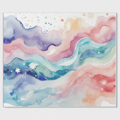 Pastale waterverf Abstract Cadeaupapier (Vlak)
