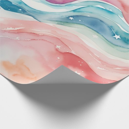 Pastale waterverf Abstract Cadeaupapier (Hoek)