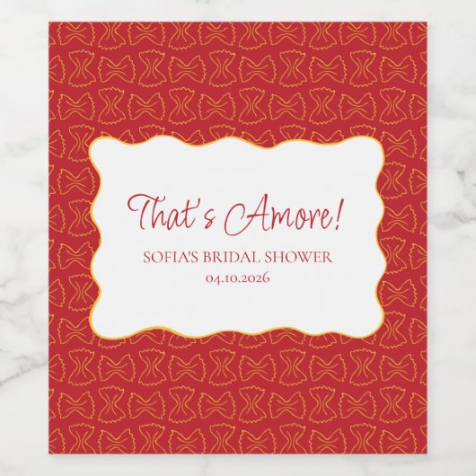 Pastapatroon Dat is een meer Italiaans Vrijgezelle Wijn Etiket (Enkel label)