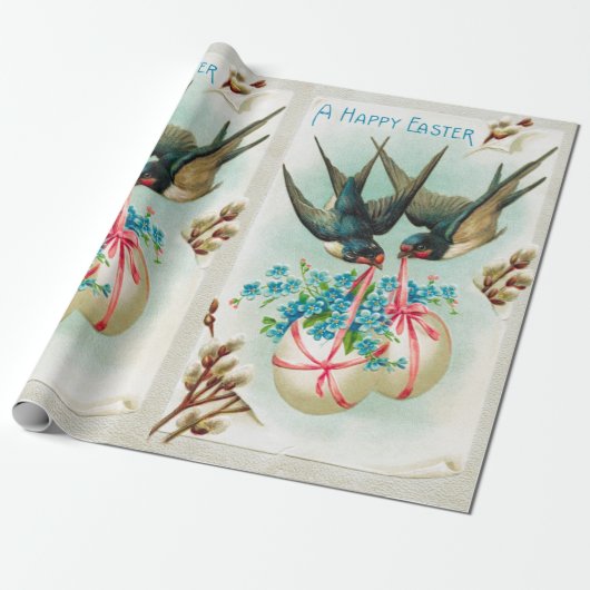 pasta's en paaseieren cadeaupapier (Uitgerold)