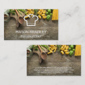 Pasta's op tafel | Chef Pet Logo Visitekaartje (Voorkant / Achterkant)