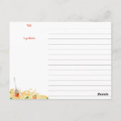 Pastasaus Italiaanse kookboek receptenkaart Briefkaart (Achterkant)