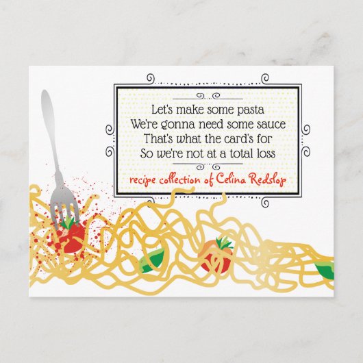 Pastasaus Italiaanse kookboek receptenkaart Briefkaart (Voorkant)