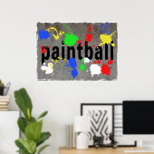 Pastbalplaat op betonwand poster (Thuiskantoor)