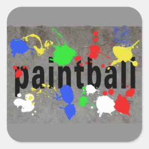Pastbalplaat op betonwand vierkante sticker