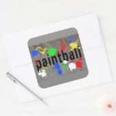 Pastbalplaat op betonwand vierkante sticker (Envelop)