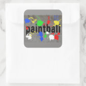 Pastbalplaat op betonwand vierkante sticker (Tas)