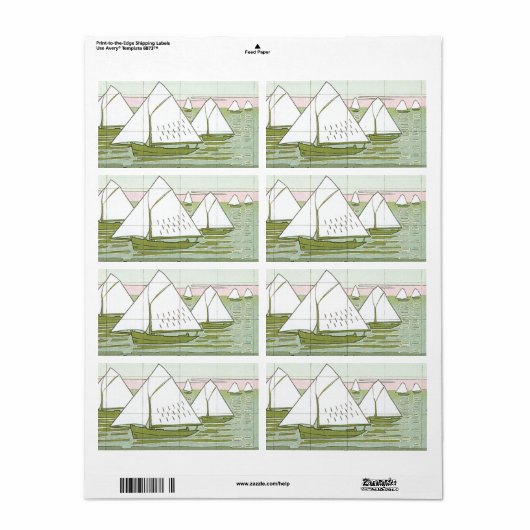 Paste Sailships  Seascape Labels (Full Sheet)