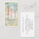 Pastechnop Baker Pink Gold Waterverf Visitekaartje (Voorkant / Achterkant)