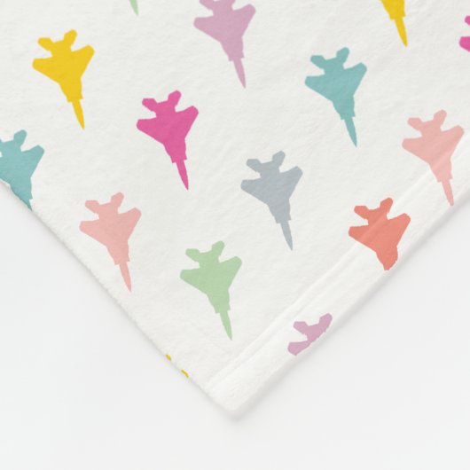 Pasteel F-15 Eagle Fighter Jet Baby Blanket Fleece Deken (Hoek)