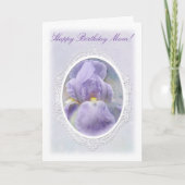 Pasteel Paars Iris Birthday Card Kaart (Voorkant)