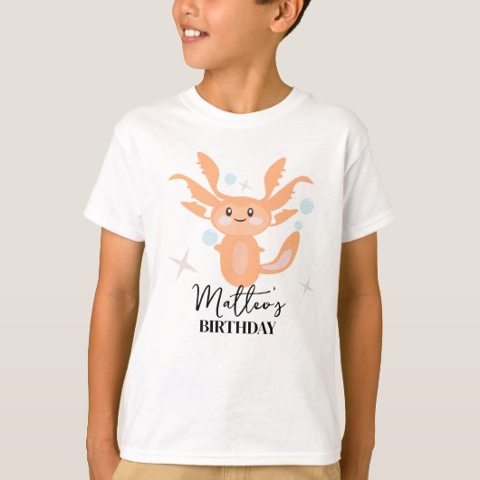 Pasteelas Axolotl Ocean Creater Birthday Name T-shirt (Voorkant)