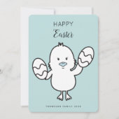 Pasteelblauw Paaskapje en eitjes illustratie Feestdagenkaart (Voorkant)