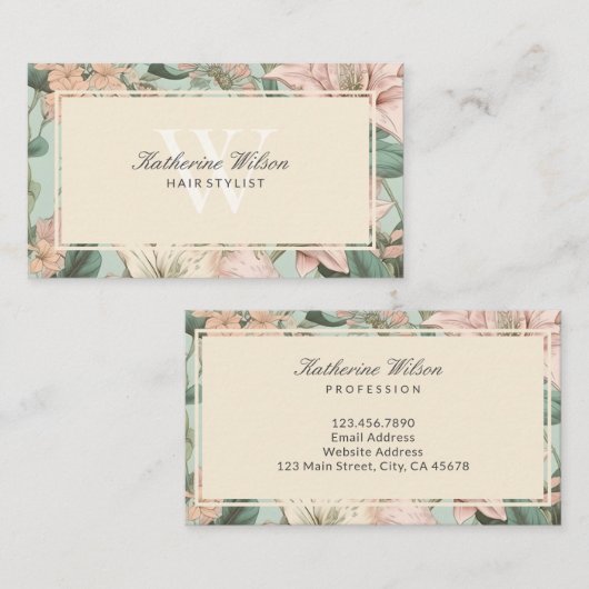  pasteelbloemen visitekaartje (Voorkant / Achterkant)