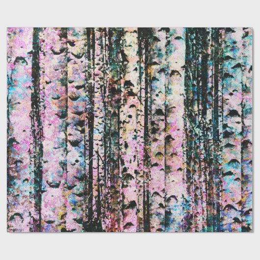 Pasteelbomen Cadeaupapier (Vlak)