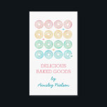 Pasteeldonuts | Bakkerijproducten Visitekaartje<br><div class="desc">Wit visitekaartje met pastelkleurige donuts. Een heerlijk visitekaartje voor een banketbakkerij in roze,  wit,  groen,  geel en blauw.</div>