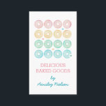 Pasteeldonuts | Bakkerijproducten Visitekaartje<br><div class="desc">Wit visitekaartje met pastelkleurige donuts. Een heerlijk visitekaartje voor een banketbakkerij in roze,  wit,  groen,  geel en blauw.</div>