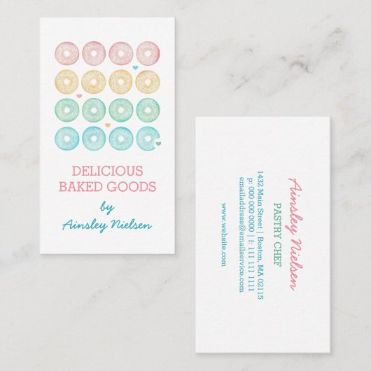 Pasteeldonuts | Bakkerijproducten Visitekaartje (Voorkant / Achterkant)