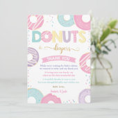 Pasteeldonuts en -luiers Baby shower Bedankkaart (Staand voorkant)