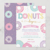 Pasteeldonuts en -luiers Baby shower Bedankkaart (Voorkant / Achterkant)