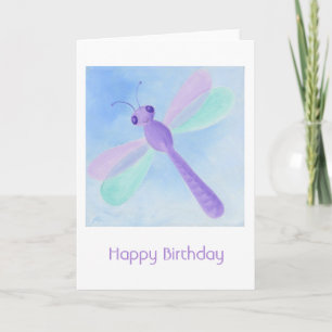 Pasteeldragonfly-Birthday-kaart Kaart