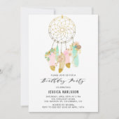 Pasteeldrocatcher Faux Gold Foil Birthday Party Kaart (Voorkant)