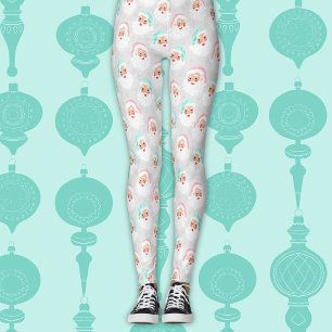 Pasteelkerstkerstman met kerstmis leggings