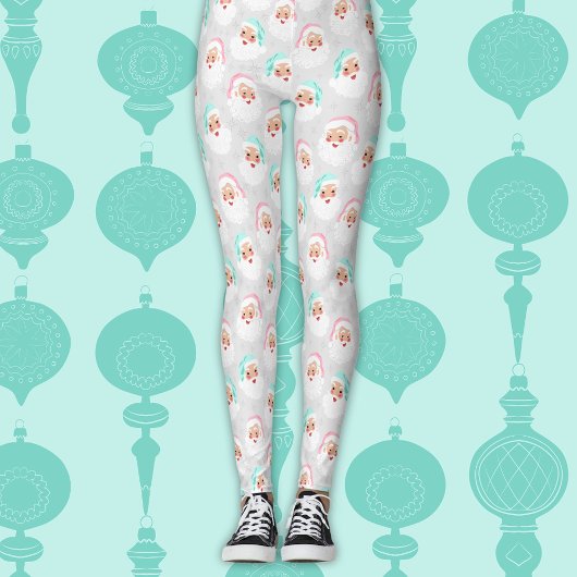 Pasteelkerstkerstman met kerstmis leggings