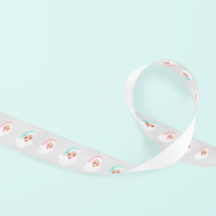 Pasteelkerstkerstman met kerstmis satijnen lint