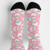 Pasteelkerstkerstman met kerstmis sokken (Top)